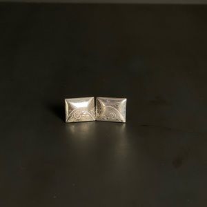 Vintage Silver Cuff Links w/Etched Design